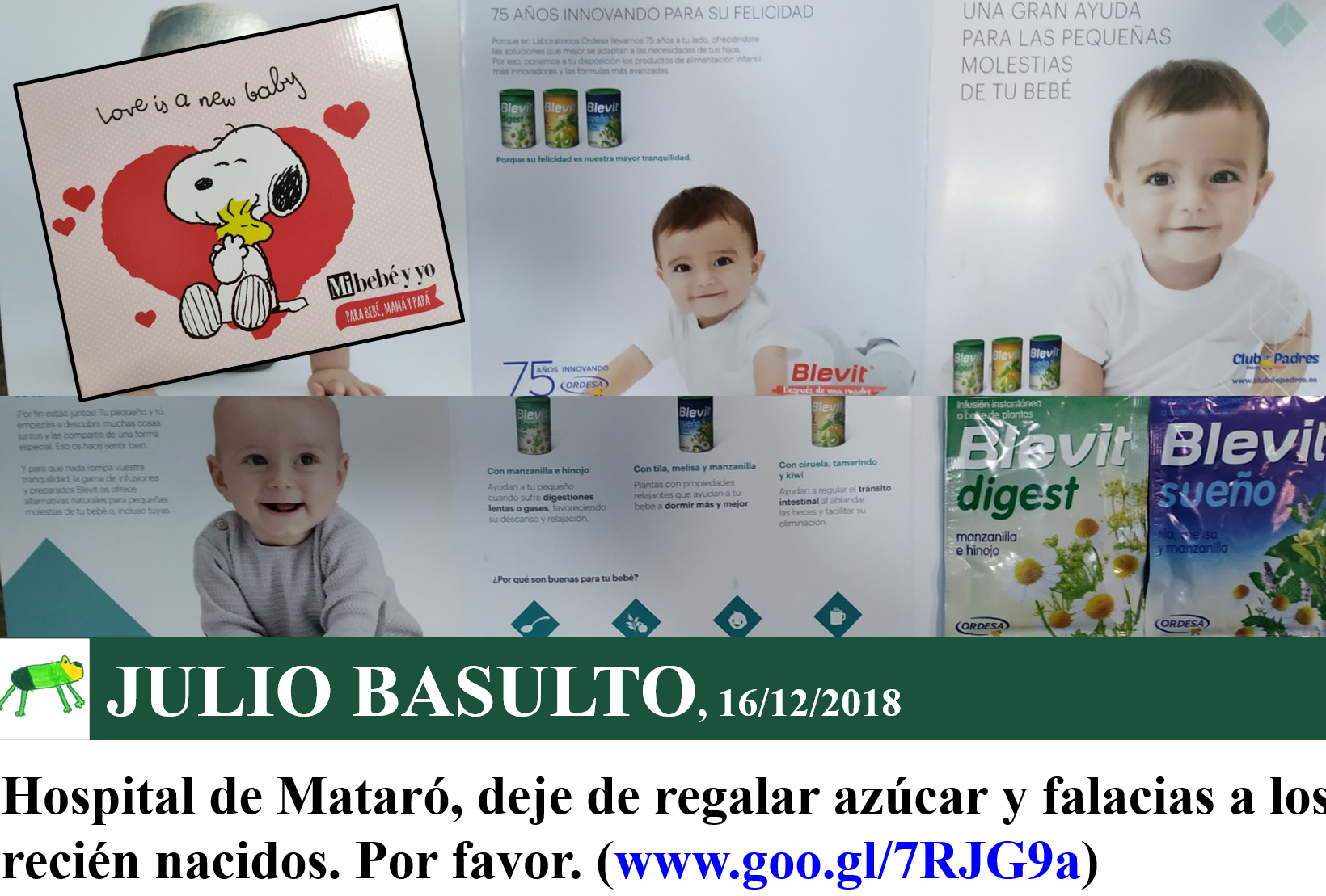 Preguntarse religión Predicar Hospital de Mataró, deje de regalar azúcar y falacias a los recién nacidos.  Por favor - Julio Basulto