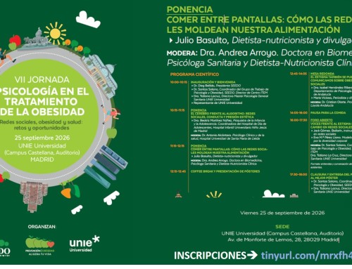 Redes sociales y alimentación en la VII Jornada Psicología en el tratamiento de la obesidad (SEEDO)